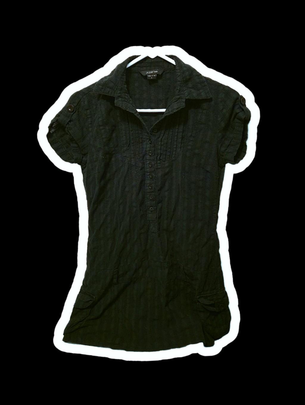 Button Tunic With Pockets And Belt Loops